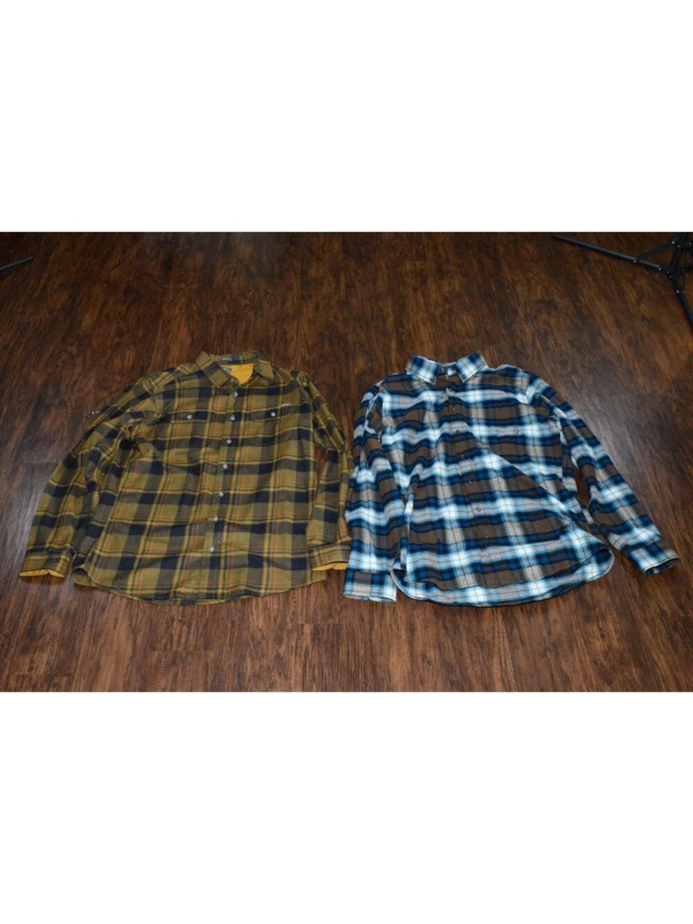 Mens Size LT Eddie Bauer Flannel Button Up Shirts Plaid Workwear Gorpcore Cabin